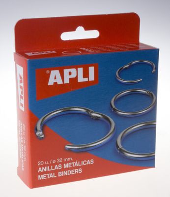 CAJA 20 UDS. ANILLAS METÁLICAS ARTICULADAS 32 MM APLI 453