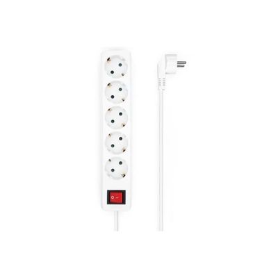 REGLETA AISENS 5 SCHUKOS PROTECCION INTERRUPTOR 1,4M WHITE