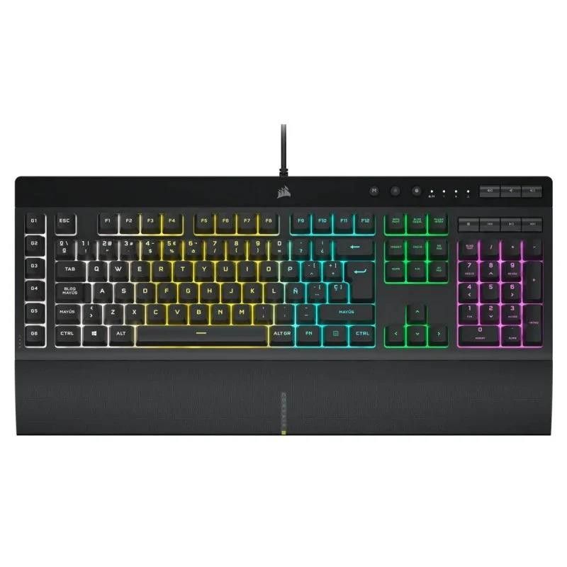 TECLADO GAMING CORSAIR K55 PRO USB ICUE RGB BLACK + REPOSAMU�ECA