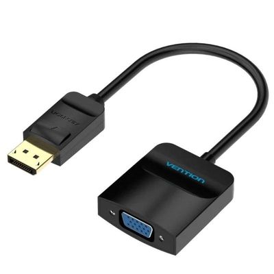 CABLE CONVERSOR VENTION DISPLAYPORT/M - VGA/H 15CM BLACK CABLE CONVERSOR VENTION DISPLAYPORT/M - VGA/H 15CM BLACK