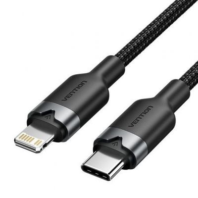 CABLE VENTION USB-C - LIGHTNING 27W 2M BLACK CABLE VENTION USB-C - LIGHTNING 27W 2M BLACK