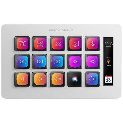 STREAM DECK MARS GAMING 15 TECLAS PERSONALIZABLES PANTALLA LCD WHITE STREAM DECK MARS GAMING 15 TECLAS PERSONALIZABLES PANTALLA LCD WHITE