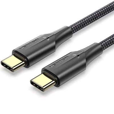 CABLE USB-C VENTION TIPO USB-C/M - USB-C/M 3A 60W LED 1M BLACK