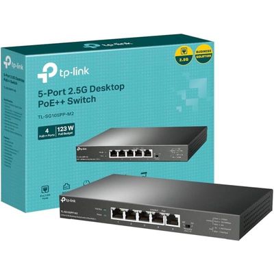 SWITCH TP-LINK ETHERNET 5 PUERTOS 2.5G POE+ TL-SG105PP-M2 SWITCH TP-LINK ETHERNET 5 PUERTOS 2.5G POE+ TL-SG105PP-M2