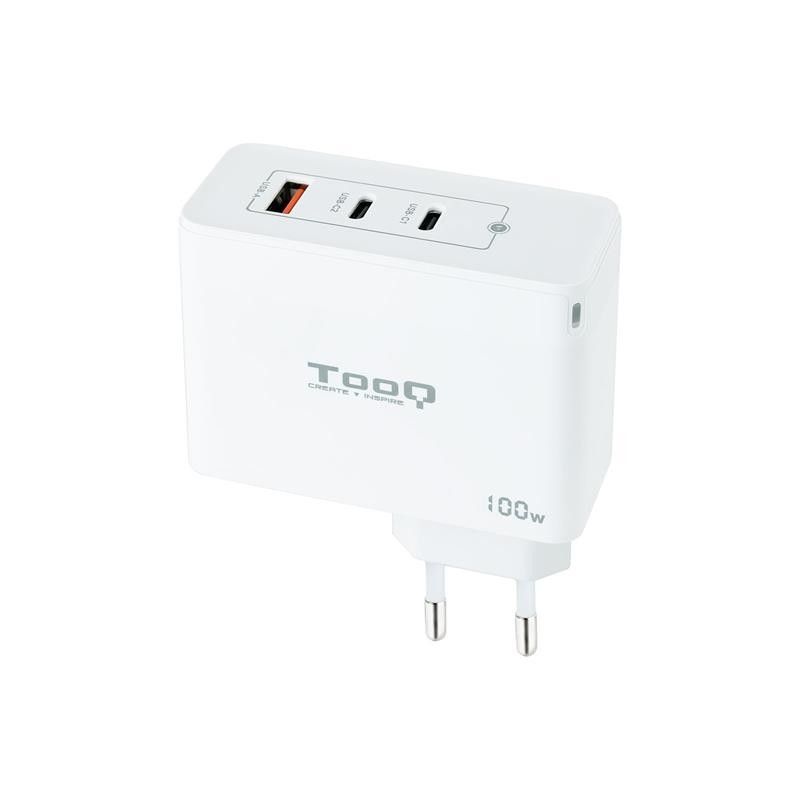 CARGADOR DE PARED TOOQ 100W USB-A/QC+ 2XUSB-C/PD WHITE