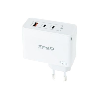 CARGADOR DE PARED TOOQ 100W USB-A/QC+ 2XUSB-C/PD WHITE