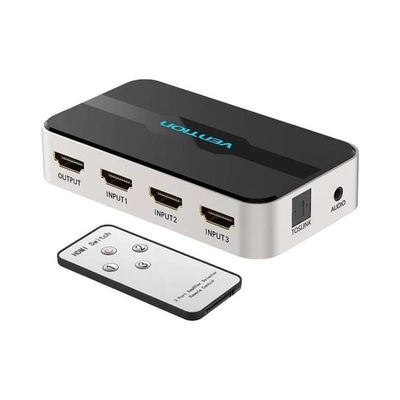 DUPLICADOR VENTION 3XHDMI HEMBRA - HDMI MACHO X1 AUDIO SILVER/BLACK