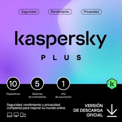 ANTIVIRUS KASPERSKY PLUS 1YEAR 10L PC/MAC/ANDROID/IOS L.ELECTRONICA ANTIVIRUS KASPERSKY PLUS 1YEAR 10L PC/MAC/ANDROID/IOS L.ELECTRONICA