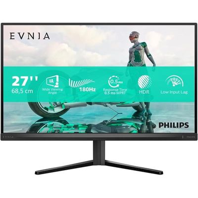 MONITOR PHILIPS EVNIA 27 180HZ 2K QHD HDMI DISPLAYPORT BLACK MONITOR PHILIPS EVNIA 27 180HZ 2K QHD HDMI DISPLAYPORT BLACK