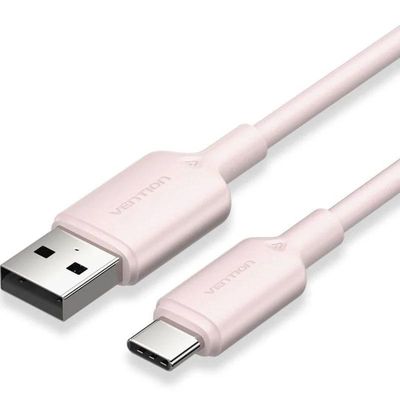CABLE VENTION USB-A - USB-C 3A 60W 1M TRENZADO ROSE CABLE VENTION USB-A - USB-C 3A 60W 1M TRENZADO ROSE