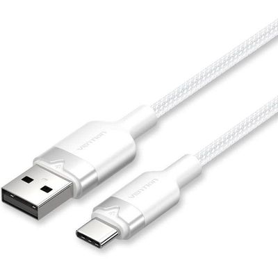 CABLE VENTION USB-A 2.0 - USB-C 3A 2M ALUMINIO WHITE