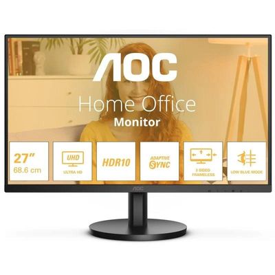 MONITOR AOC 27 4K UHD MULTIMEDIA HDMI DP BLACK MONITOR AOC 27 4K UHD MULTIMEDIA HDMI DP BLACK