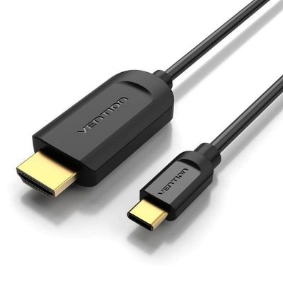 CABLE CONVERSOR HDMI 1.4 4K VENTION USB-C/M - HDMI/M 2M BLACK CABLE CONVERSOR HDMI 1.4 4K VENTION USB-C/M - HDMI/M 2M BLACK