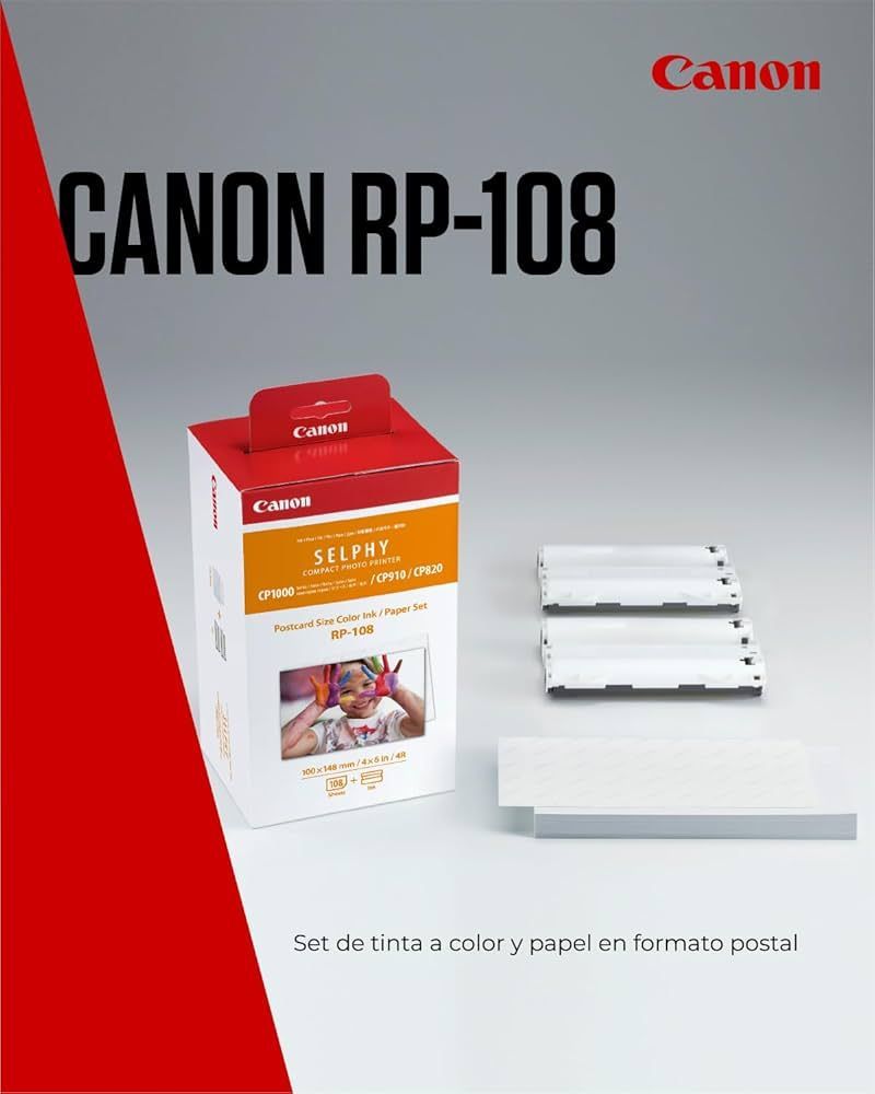 TINTA CANON PACK 2X RP108 + 108 HOJAS PAPEL FOTOGRAFICO