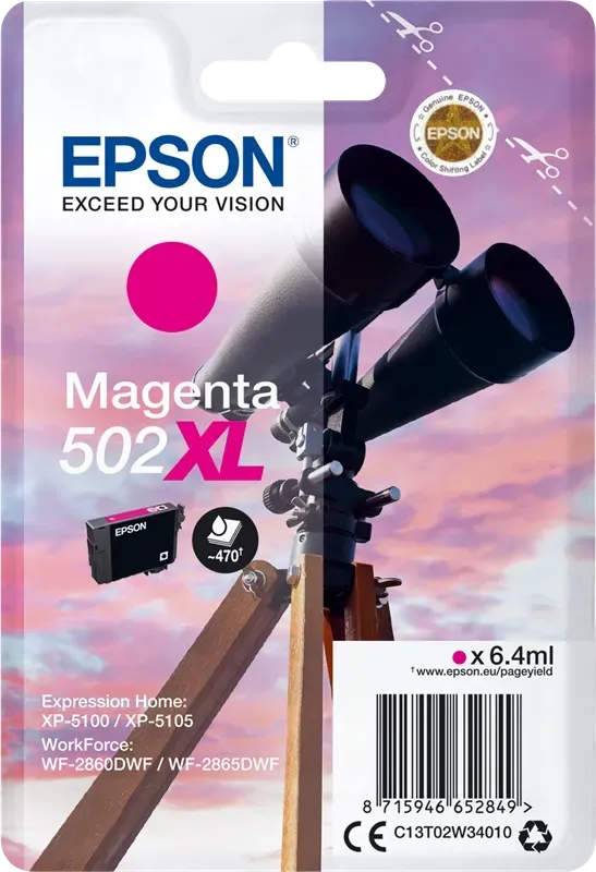 TINTA EPSON C13T02W34010 T02W3 MAGENTA 502XL