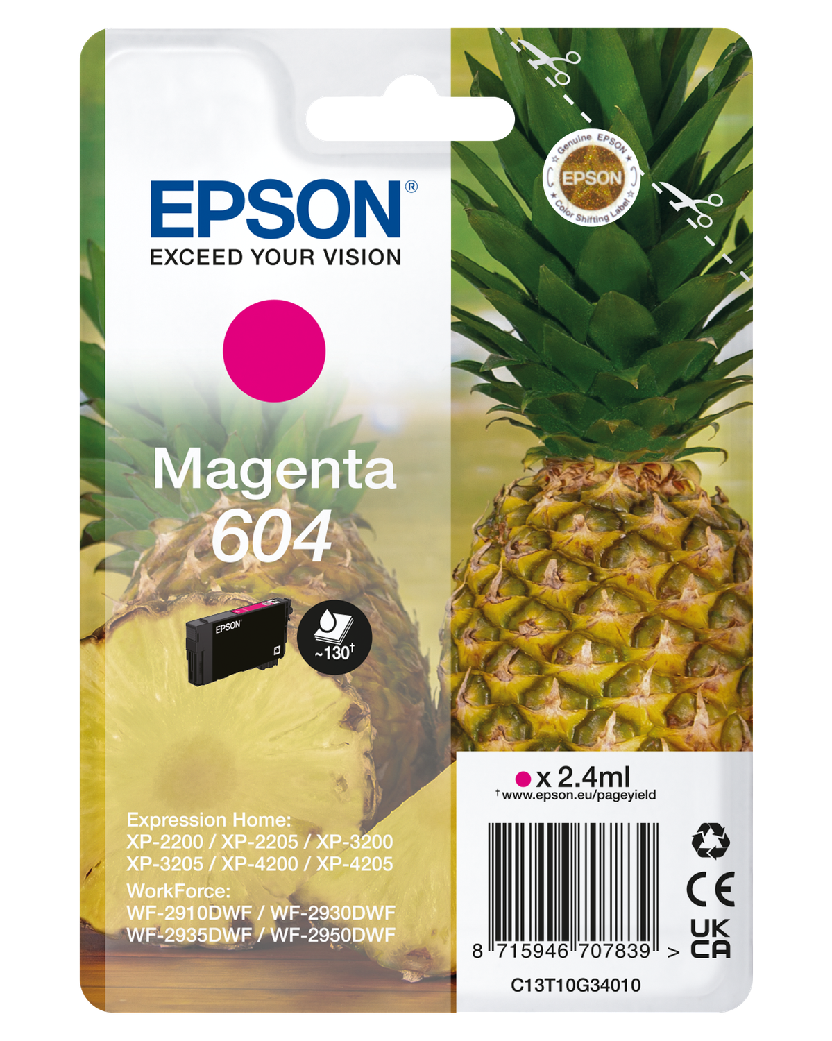 TINTA EPSON C13T10G3401 T10G3 MAGENTA 604