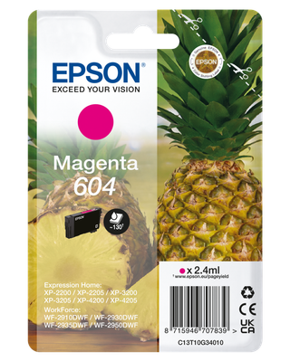 TINTA EPSON C13T10G3401 T10G3 MAGENTA 604