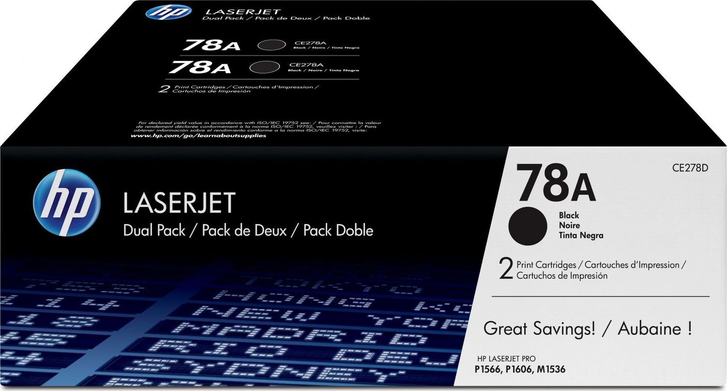 TONER HP CE278A BLACK PACK 2UD