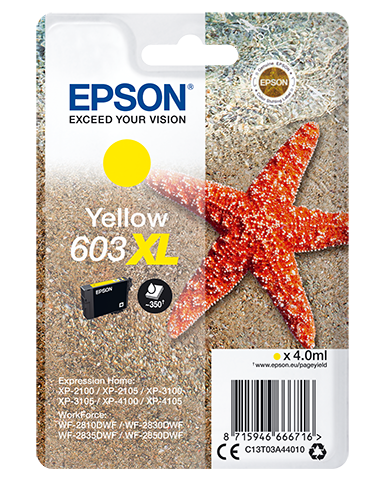 TINTA EPSON C13T03A44010 YELLOW T03A4 Nº 603XL