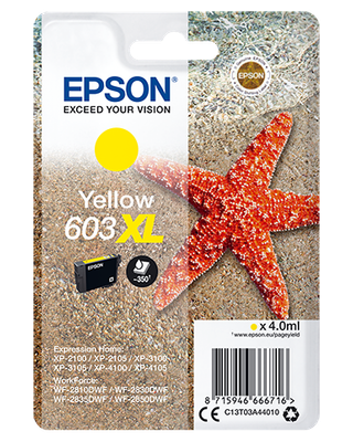 TINTA EPSON C13T03A44010 YELLOW T03A4 Nº 603XL
