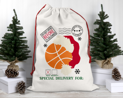 Customizable Basketball Santa Sack