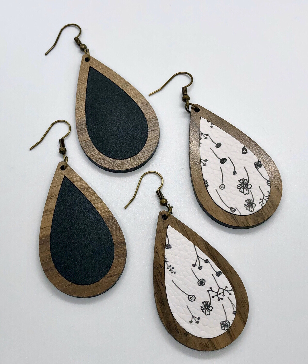 Teardrop Wood Earrings (Dandelion)