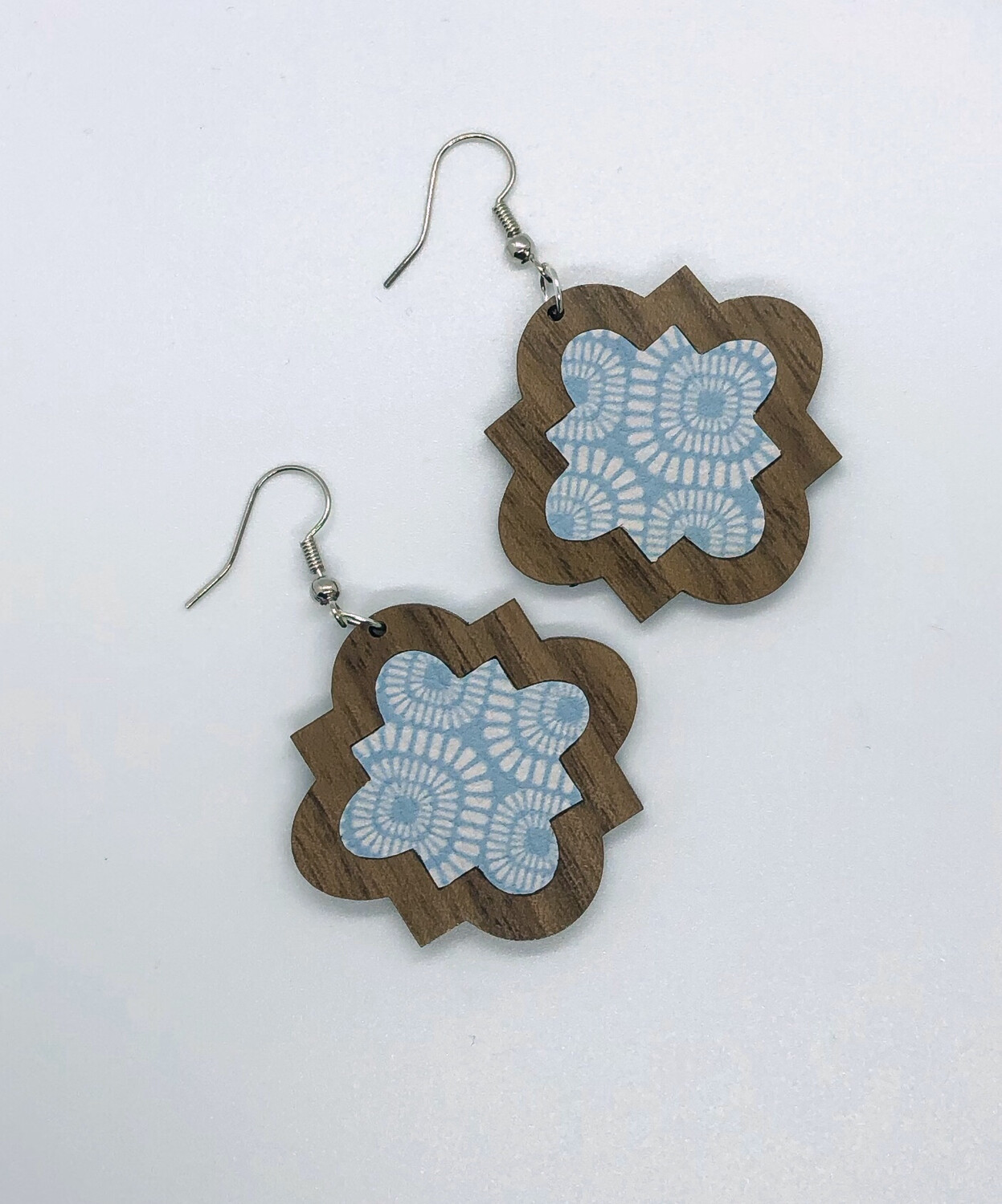 Quatrefoil Wood Earrings
