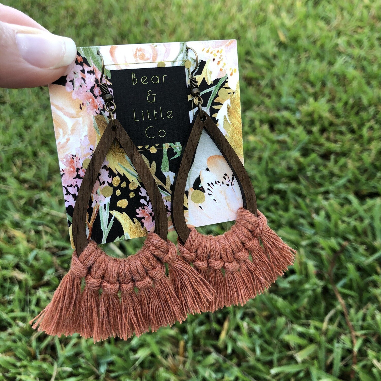 Macrame Earrings (Teardrop Terracotta)