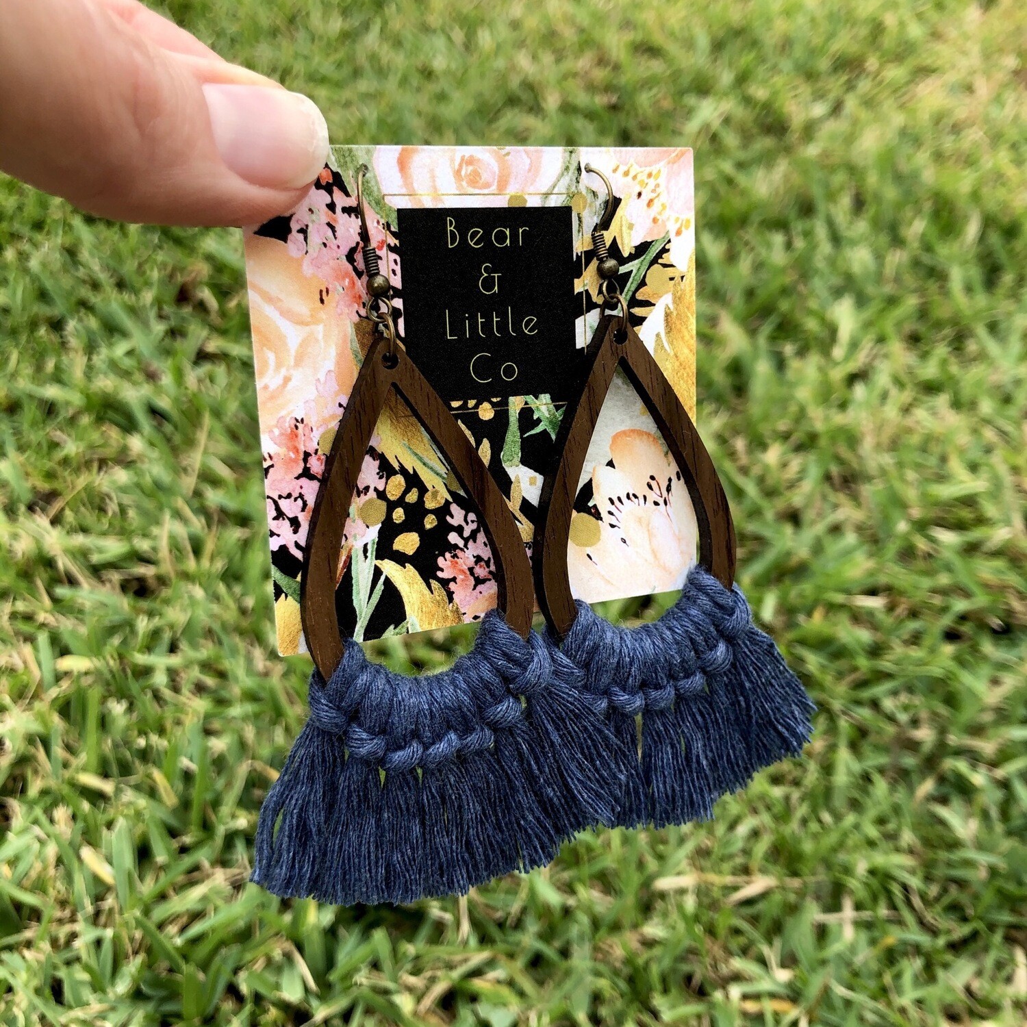 Macrame Earrings (Teardrop Jeans)