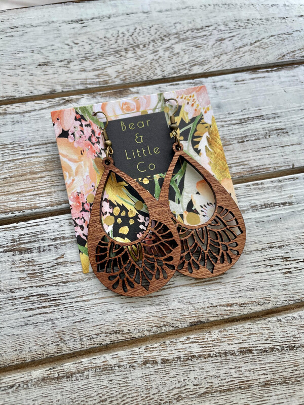 Mandala Wood Earrings