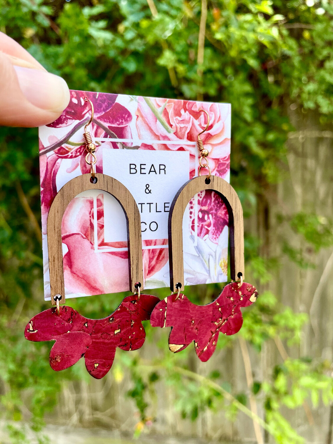 Marian Earrings (Merlot &amp; Rose Gold)