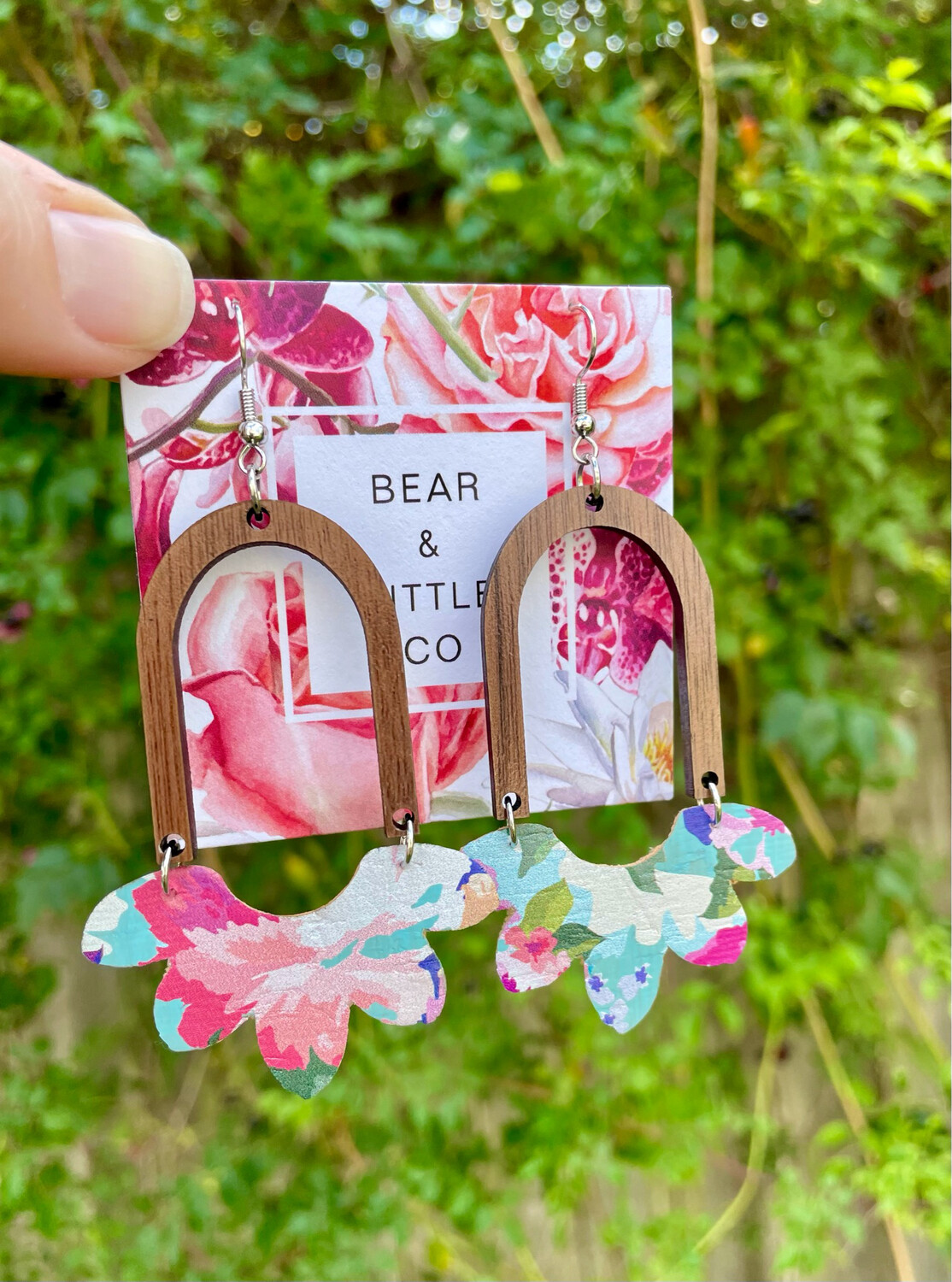 Marian Earrings (Blue Floral)