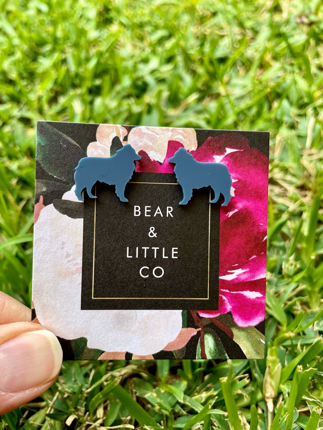 Aussie Studs (Matte Steele Blue Acrylic)
