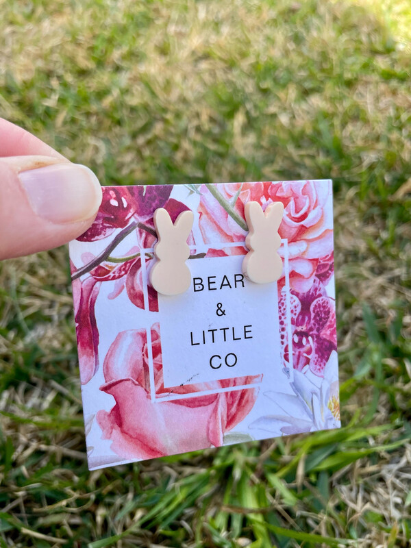 Bunny Studs (Peach Acrylic)