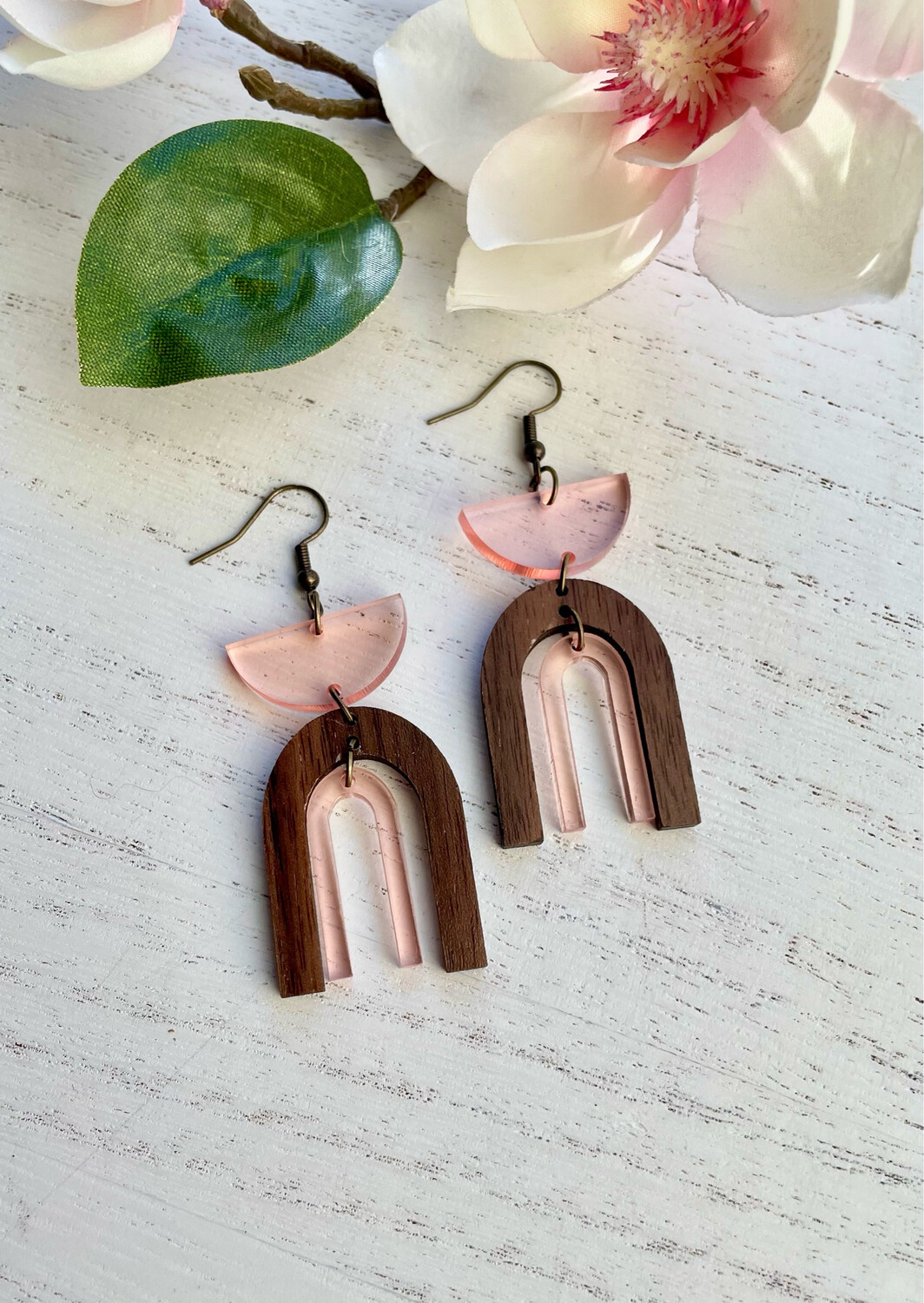 Mod Rainbow Earrings (Clear Rose)