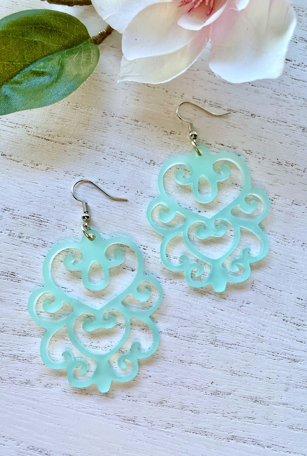 Vintage Chandelier Earrings (Seaglass)