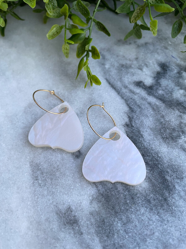 Planchette Earrings (Gold Hoop)