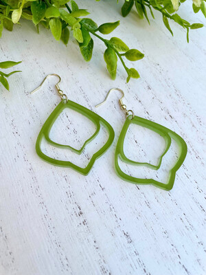 Moroccan Earrings (Frosted Olive)