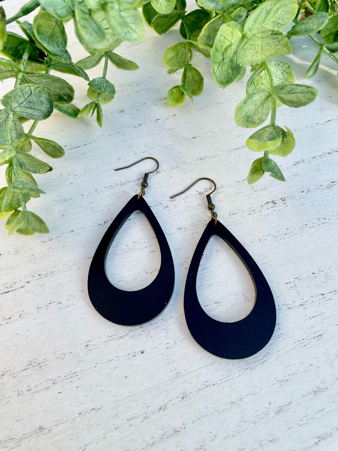 Matte Black Acrylic Earrings