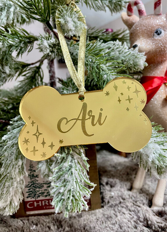 Personalized Bone Ornament (Mirrored Acrylic)