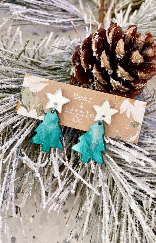 Christmas Tree Earrings (Emerald)