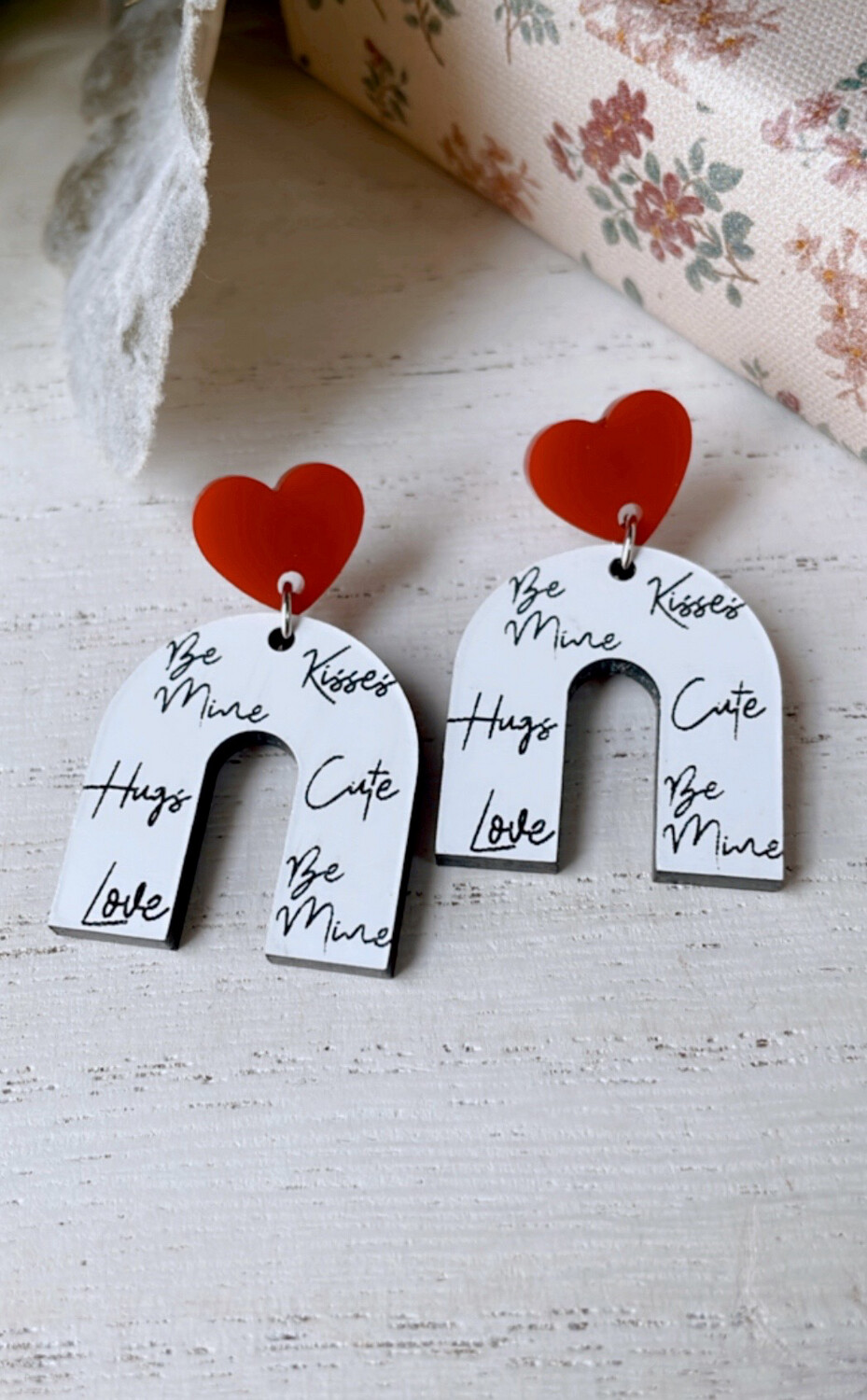 Valentines Script Earrings