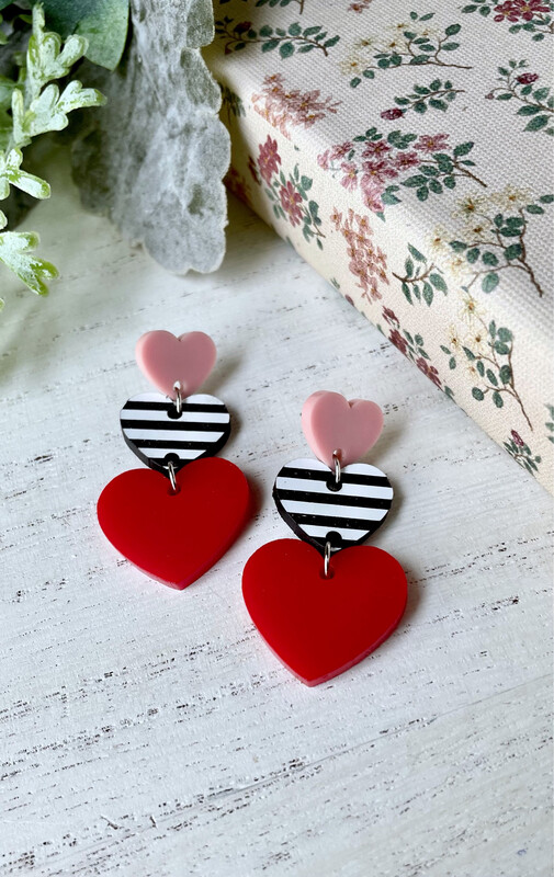 3 Hearts Earrings