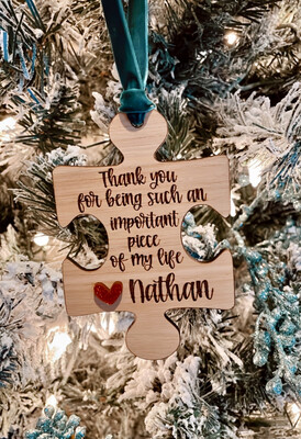 Personalized Puzzle Ornament (Wood)