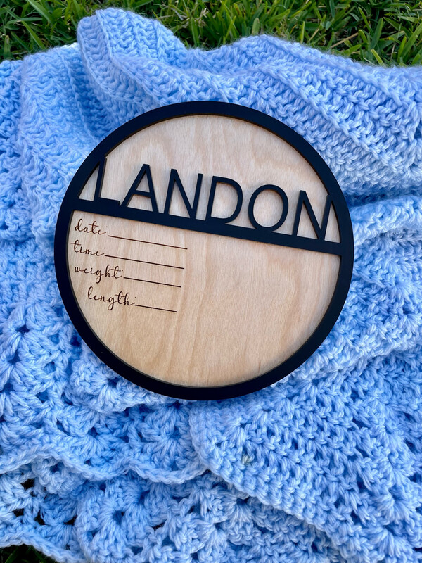 Personalized Baby Footprint Announcement Sign
