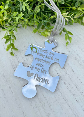 Personalized Puzzle Ornament (Mirrored Acrylic)