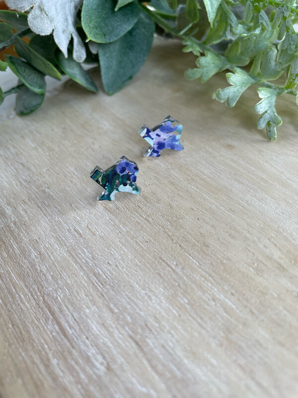 Texas Studs (Violet Floral)