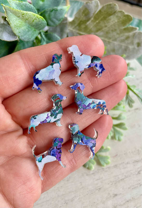 Golden Retriever Studs (Violet Floral)