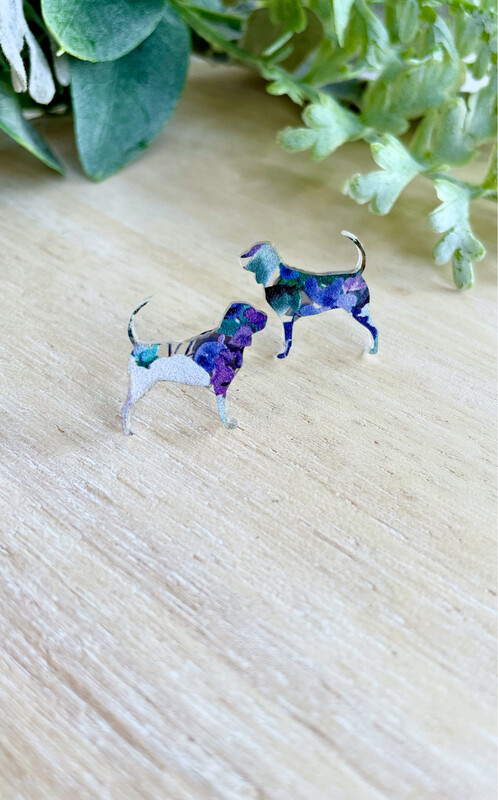 Bloodhound Studs (Violet Floral)