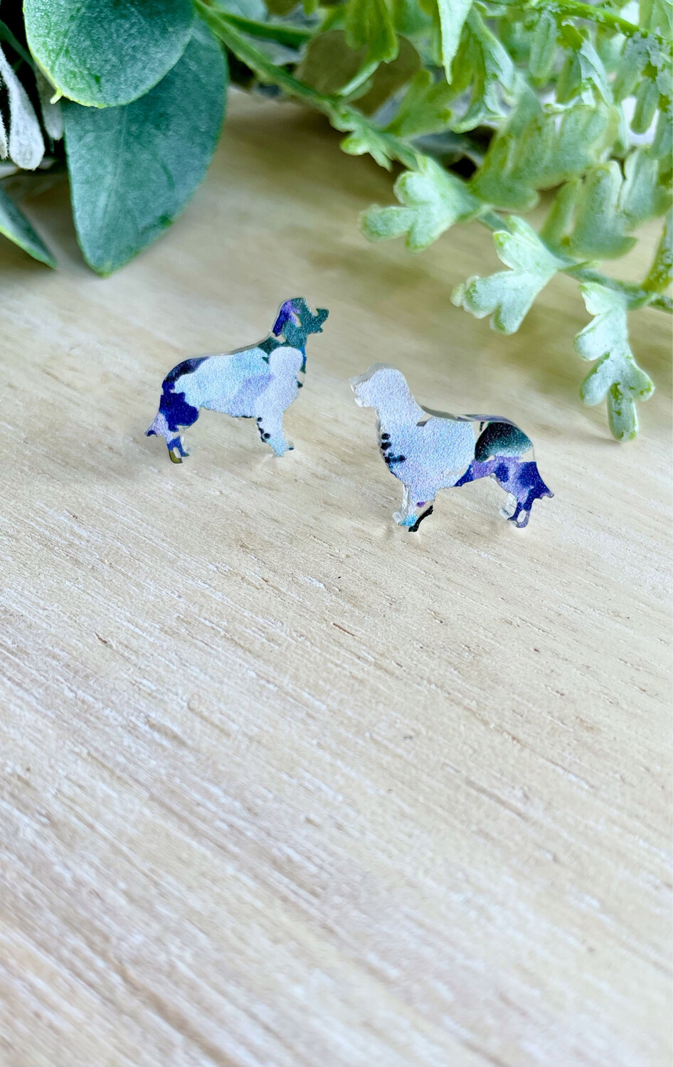 Golden Retriever Studs (Violet Floral)